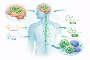 Sistema endocanabinoide no corpo humano e seus principais componentes